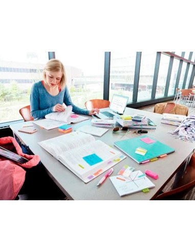 Bloc de notas adhesivas quita y pon post-it...