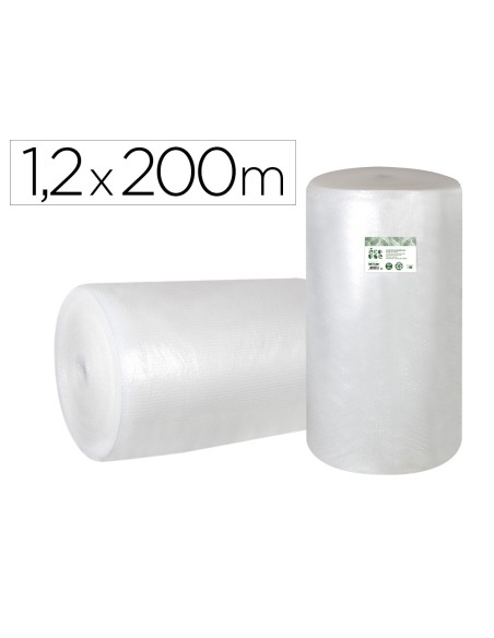Plastico burbuja liderpapel ecouse 1.20x200m 30% de plastico reciclado