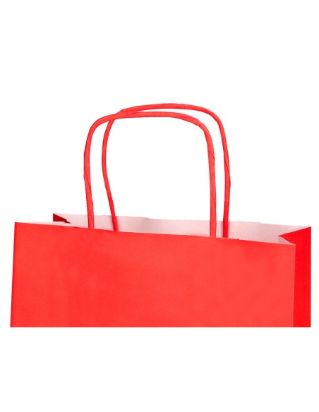 Bolsa papel q-connect celulosa rojo s con asa retorcida 240x320x100 mm