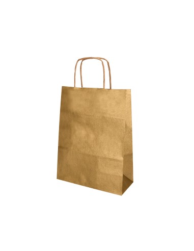 Bolsa papel q-connect kraft oro xs con asa...