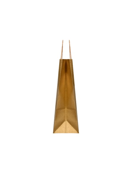 Bolsa papel q-connect kraft oro xs con asa retorcida 180x240x80 mm