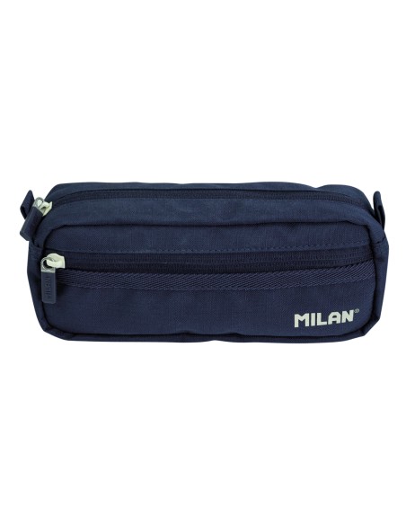 Bolso escolar portatodo milan serie 1918 2 cremalleras color azul marino 210x85x61 mm