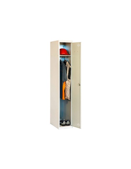 Taquilla metalica simonrack 1 puerta con cerradura respiradero y etiquetero gris/gris 1800x500x300 mm