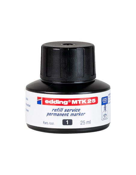 Tinta rotulador edding mtk25 con sistema capilar color negro bote 25 ml