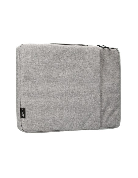 Funda para portatil q-connect 13,3\" con asa 1 bolsillo exterior con cremallera color gris 350x250x25 mm