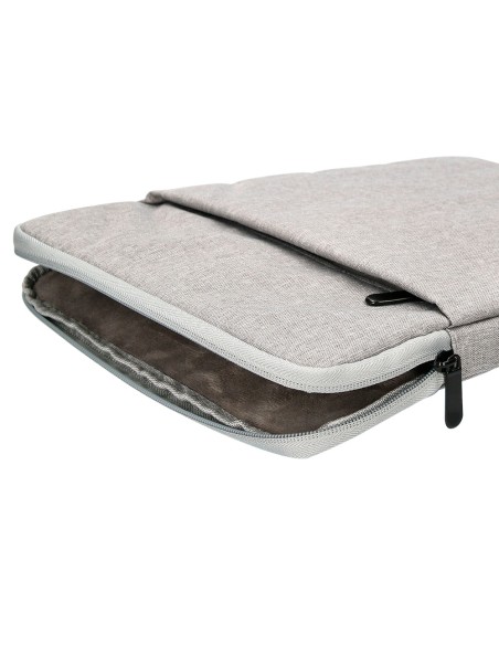 Funda para portatil q-connect 13,3\" con asa 1 bolsillo exterior con cremallera color gris 350x250x25 mm