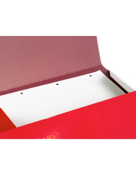 Carpeta liderpapel gomas folio 3 solapas carton plastificado color rojo