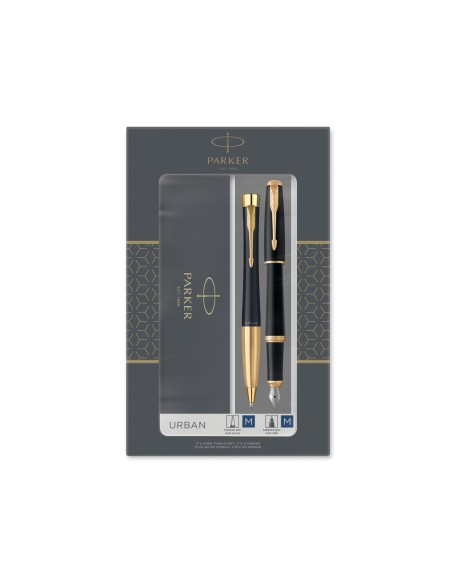 Juego parker im urban duo gt boligrafo + pluma color negro