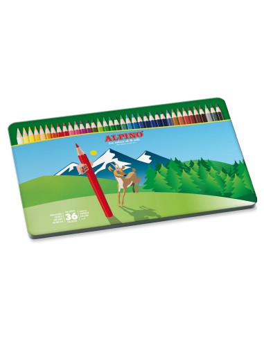 Lapices de colores alpino caja metalica de 36...