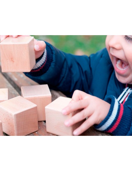 Juego didactico andreutoys 10 cubos sensoriales con sonido madera