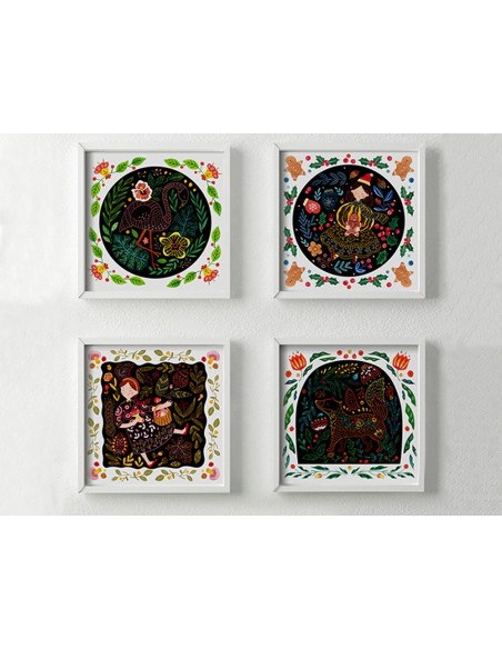 Juego didactico mideer scratch art card boy