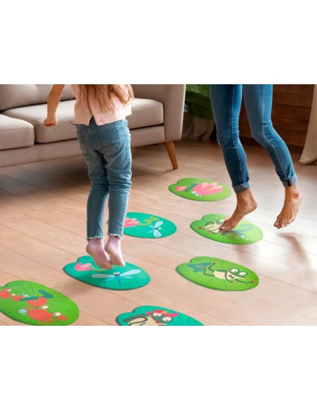 Juego didactico mideer rana con 63 adhesivos para suelo removibles