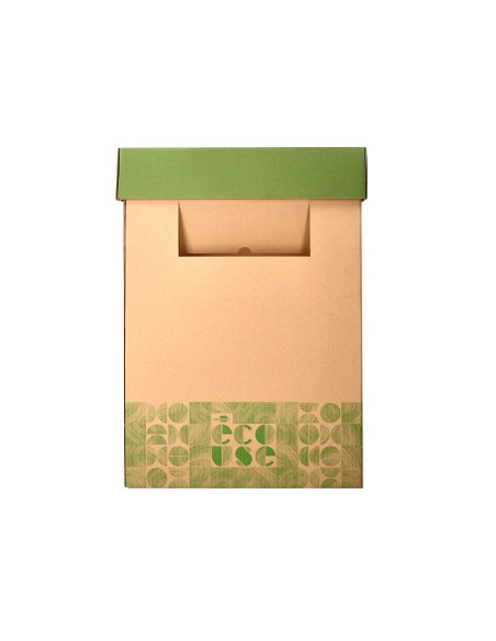 Contenedor papelera reciclaje liderpapel ecouse carton 100% reciclado y reciclable 70 litros 450x350x650 mm