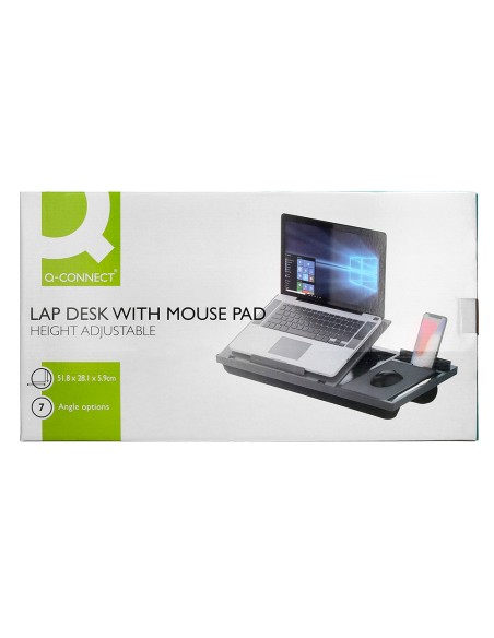 Soporte q-connect ancho para portatil movil raton hasta 17\" ajustable 7 angulos diferentes color negro