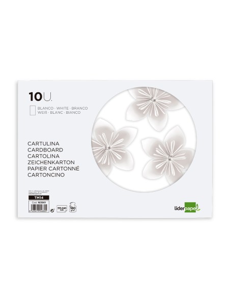 Bloc trabajos manuales liderpapel cartulina 240x315mm 10 hojas color blanco