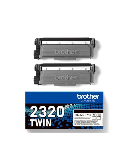 Toner brother tn-2320 dcpl2520dw /2540d/ mfcl2700dw / 2720dw / 2740dw negro 2600 paginas pack 2 unidades