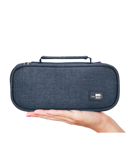 Estuche portatodo liderpapel ovalado con organizador interior pizarra y asa 1 cremallera surtidos