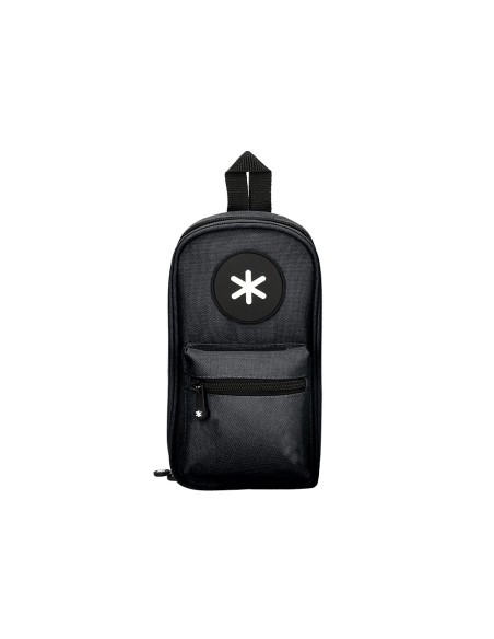 Estuche portatodo antartik forma de mochila con bolsillo y 4 departamentos color negro 230x50x120 mm