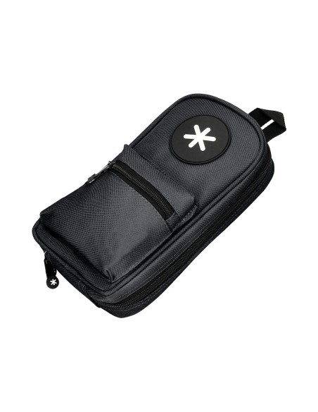 Estuche portatodo antartik forma de mochila con bolsillo y 4 departamentos color negro 230x50x120 mm