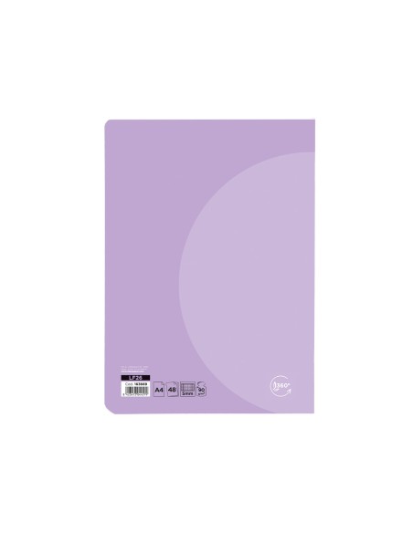 Libreta liderpapel 360 tapa de plastico a5 48 hojas 90gr cuadro 5 mm con doble margen colores pastel