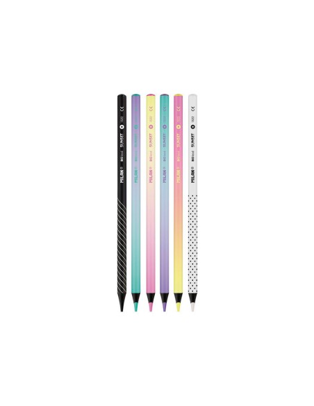 Lapices de colores milan sunset mina gruesa 3,5 mm caja de 6 unidades colores surtidos