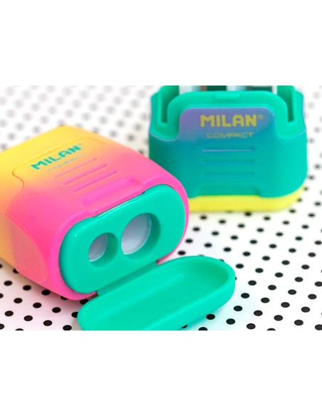 Sacapuntas milan compact sunset plastico 2 usos colores surtidos