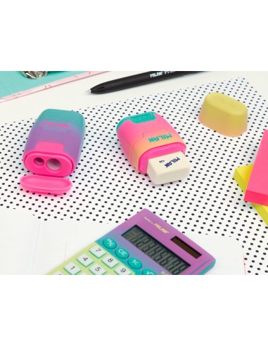 Sacapuntas milan compact sunset plastico 2 usos...