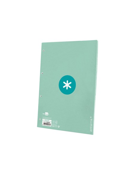 Recambio antartik a4 80 hojas 90gr cuadro 5 mm 4 taladros 1 banda marco color menta