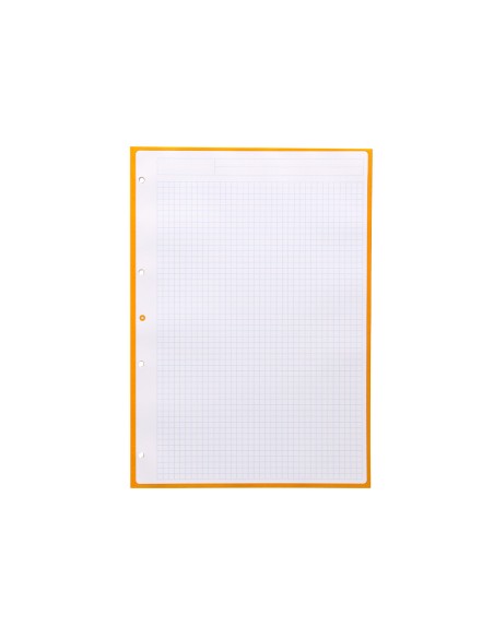 Recambio antartik a4 80 hojas 90gr cuadro 5 mm 4 taladros 1 banda marco color mostaza