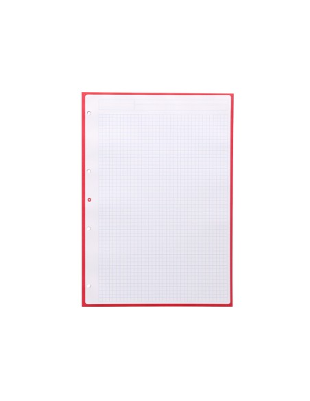 Recambio antartik a4 80 hojas 90gr cuadro 5 mm 4 taladros 1 banda marco color frambuesa