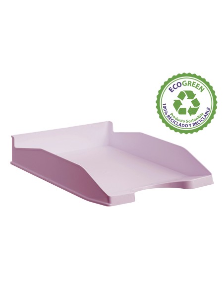 Bandeja sobremesa archivo 2000 antimicrobiana plastico apilable 3 posiciones din a4 y folio rosa 345x255x60 mm