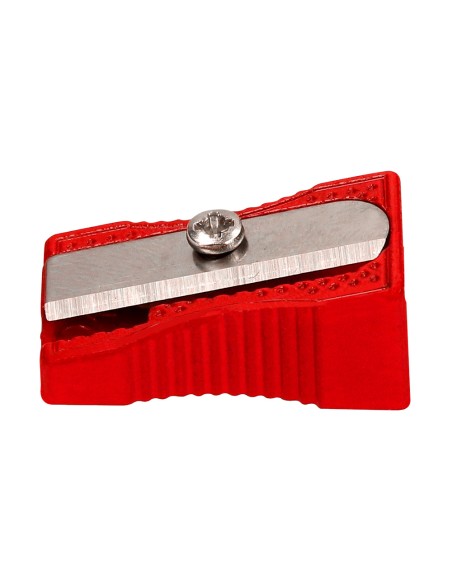 Sacapuntas liderpapel metalico cuña 1 uso color rojo