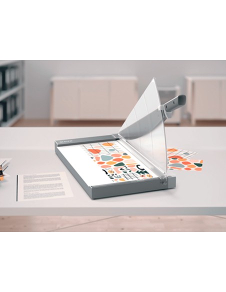 Cizalla de palanca leitz precision office pro a3 base cristal longitud corte 457 mm capacidad de corte 25 hojas