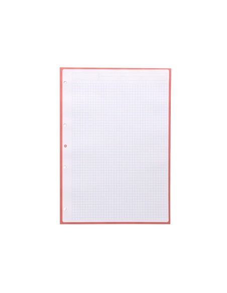 Recambio antartik a4 80 hojas 90gr cuadro 5 mm 4 taladros 1 banda marco color rosa