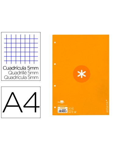 Recambio antartik a4 80 hojas 90gr cuadro 5 mm...
