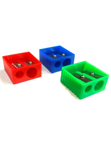 Sacapuntas liderpapel plastico 2 usos colores...