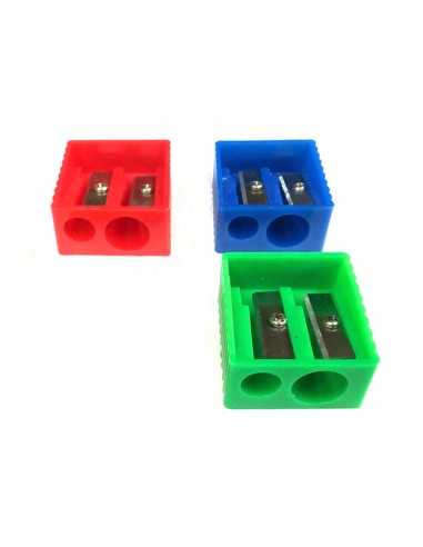 Sacapuntas liderpapel plastico 2 usos colores...