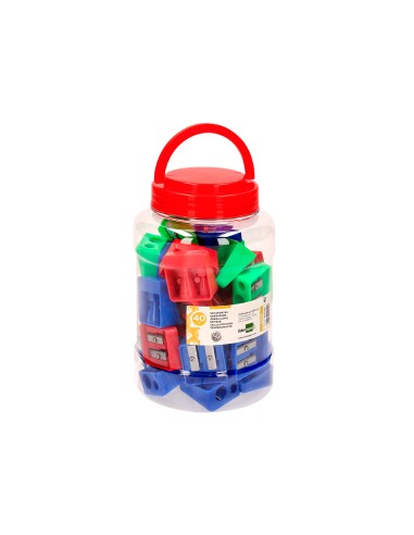 Sacapuntas liderpapel plastico 2 usos colores...