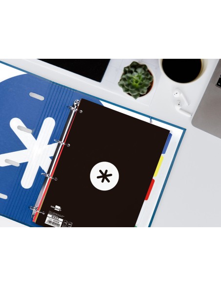 Recambio antartik a4 80 hojas 90gr cuadro 5 mm 4 taladros 1 banda marco color negro