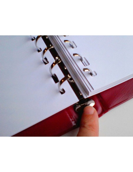 Libro liderpapel din a4 actas 30 anillas con 100 hojas movibles taladradas y numeradas color burdeos