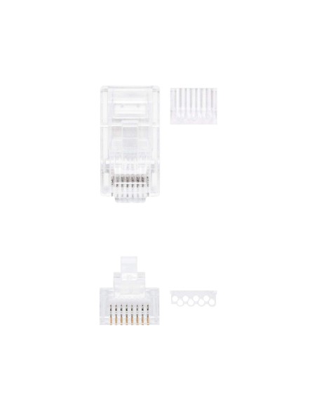 Conector nanocable rj45 8 hilos categoria 6