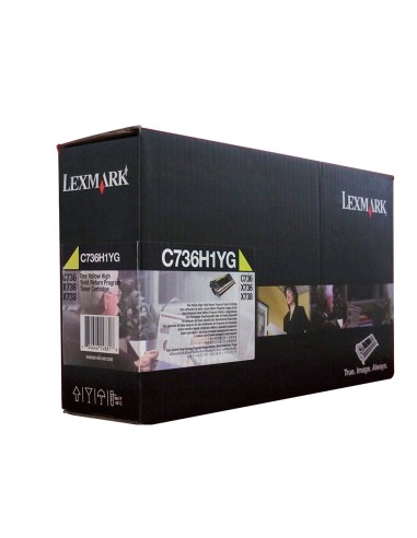 Toner laser lexmark c736h1yg amarillo 10000...