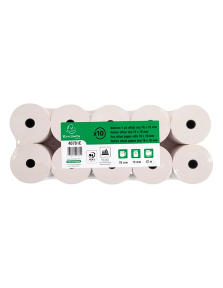 Rollo sumadora exacompta electro offset 76 mm x 70 mm 60 g/m2