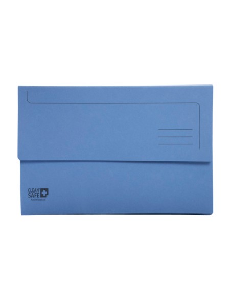 Subcarpeta cartulina exacompta clean safe pocket horizontal din a4 con 2 solapas azul 400 g paquete de 5 unidades