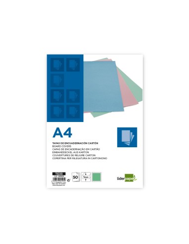 Tapa encuadernacion liderpapel carton a4 1 mm...
