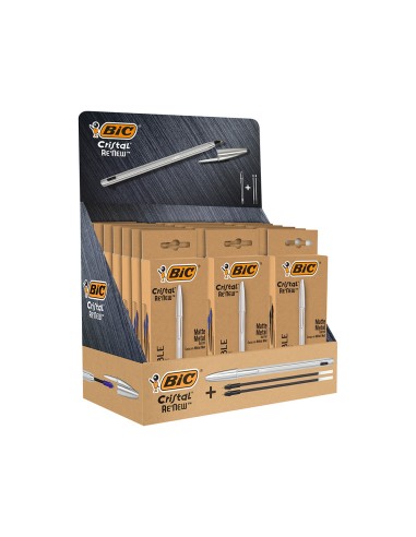 Boligrafo bic cristal renew 21 expositor 15...