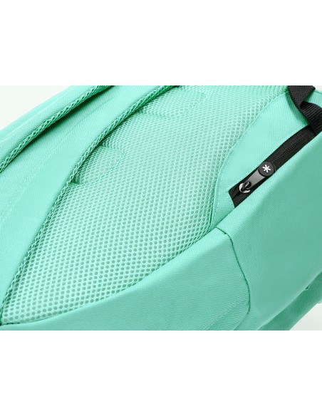 Mochila antartik con asa y bolsillos con cremallera color verde menta 310x160x410 mm