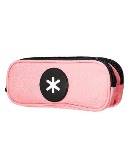 Estuche portatodo antartik doble cremallera color coral 210x60x80 mm