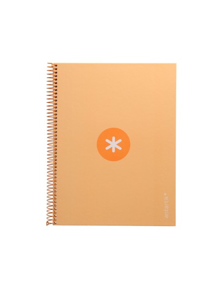 Cuaderno espiral a4 micro antartik tapa forrada80h 90 gr horizontal 1 banda 4 taladros color peach
