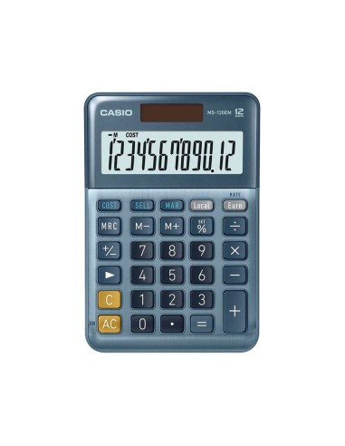 Calculadora casio ms-120em sobremesa 12 digitos...